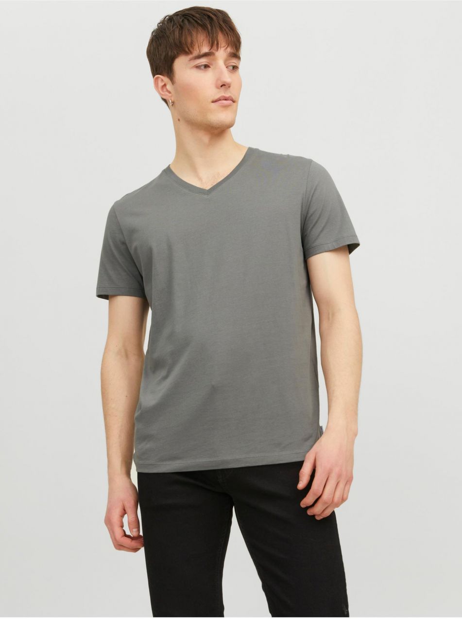 Šedé pánske basic tričko Jack & Jones Organic
