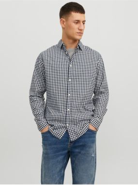 Bielo-modrá pánska kockovaná košeľa Jack & Jones Gingham