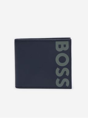 Tmavomodrá pánska kožená peňaženka Hugo Boss