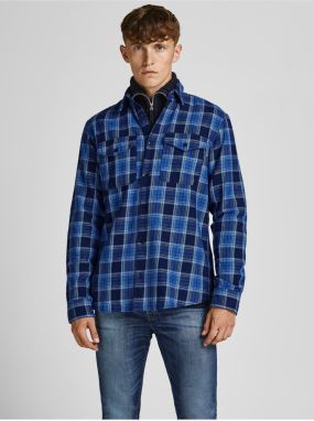 Modrá kockovaná košeľa Jack & Jones Bluwoodland