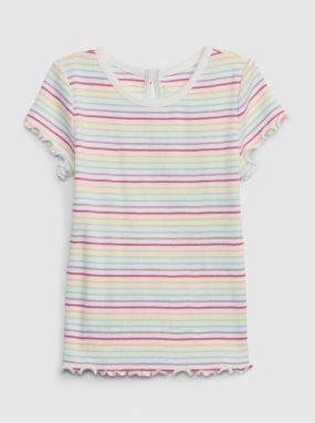 Ružovo-biele dievčenské pruhované tričko GAP