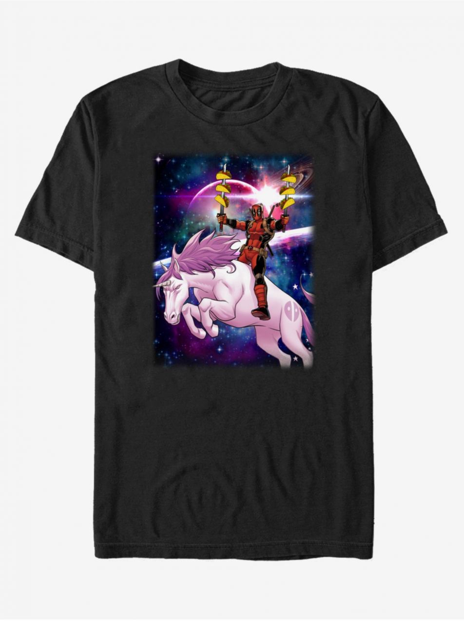 Černé unisex tričko ZOOT.Fan Marvel Taco Unicorn