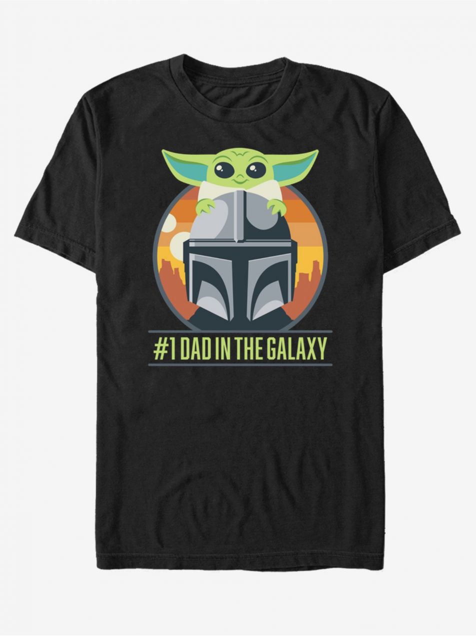 Černé unisex tričko ZOOT.Fan Star Wars Mando Piggy Back