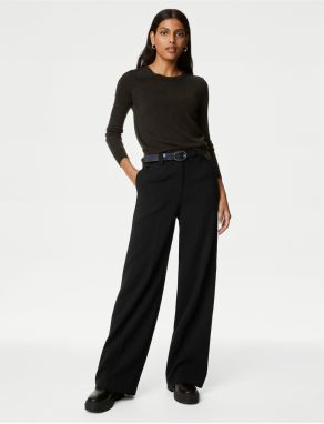 Čierne dámske široké nohavice Marks & Spencer