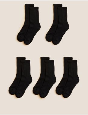 Súprava piatich párov damskych ponožiek v čiernej farbe Marks & Spencer