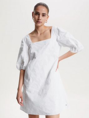 Biele dámske vzorované šaty Tommy Hilfiger