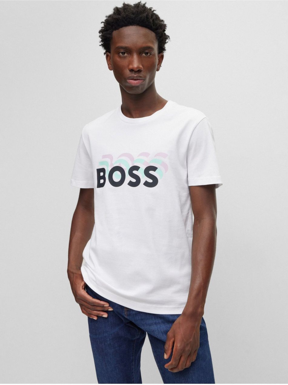 Tričká s krátkym rukávom pre mužov BOSS - biela, čierna, tyrkysová