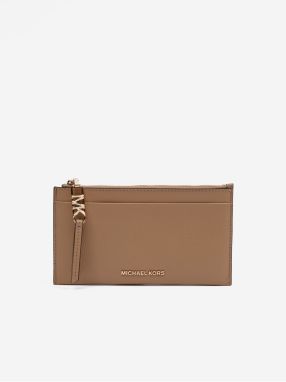 Hnedé dámske kožené púzdro na karty Michael Kors Card Case