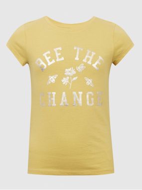 Žlté dievčenské tričko s potlačou GAP
