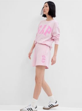 Ružové dámske teplákové šortky s logom GAP