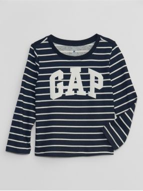 Tmavomodré dievčenské pruhované tričko GAP