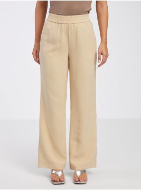 Béžové dámske široké nohavice VERO MODA Carmen