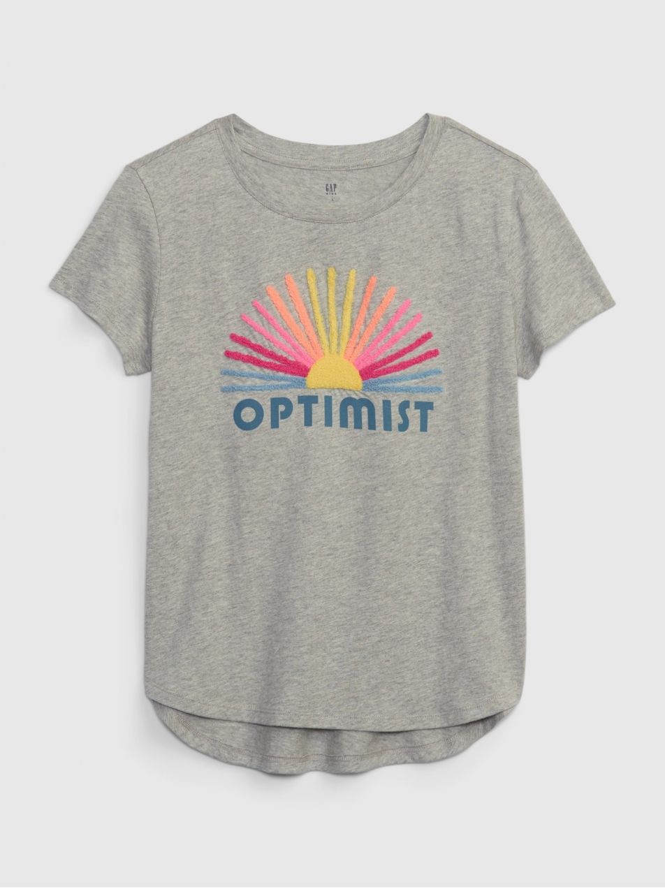 Šedé dievčenské tričko GAP Optimist