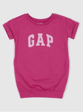 Ružové dievčenské mikinové šaty s logom GAP
