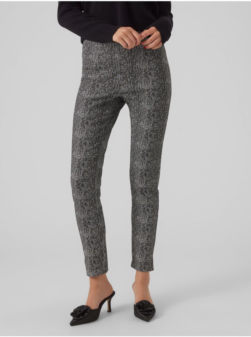 Šedé dámske vzorované nohavice AWARE by VERO MODA Gracelynn