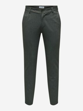 Šedé pánske kockované chino nohavice ONLY & SONS Mark