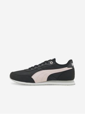 Čierne tenisky s detailmi v semišovej úprave Puma Runner Essential