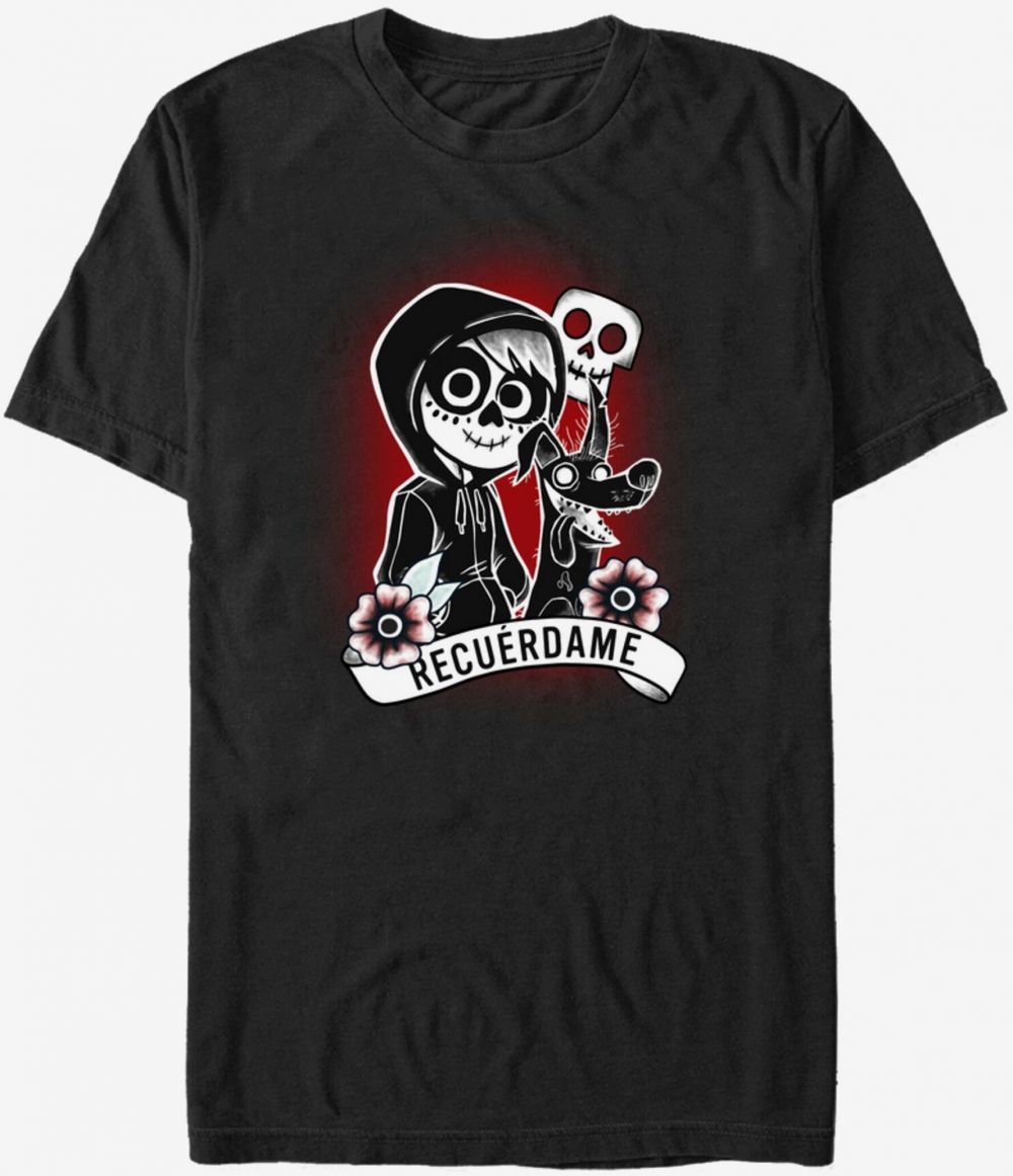 Čierne unisex tričko ZOOT.Fan Recuerdame Tattoo Pixar