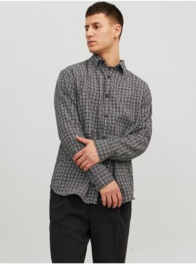 Čierna pánska kockovaná košeľa Jack & Jones Gracia