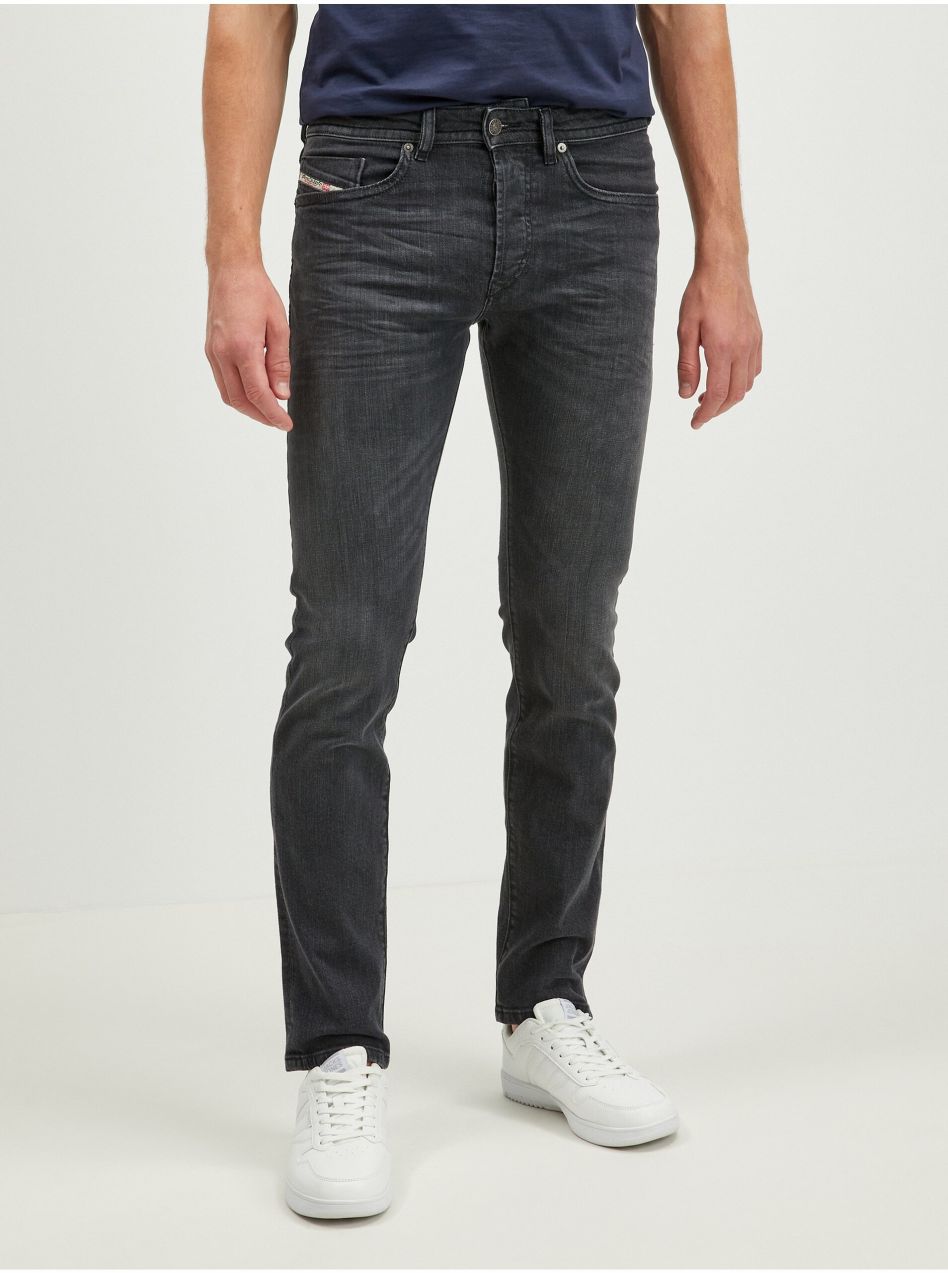 Tmavosivé pánske slim fit džínsy Diesel