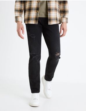 Čierne pánske slim fit džínsy Celio Fostroy