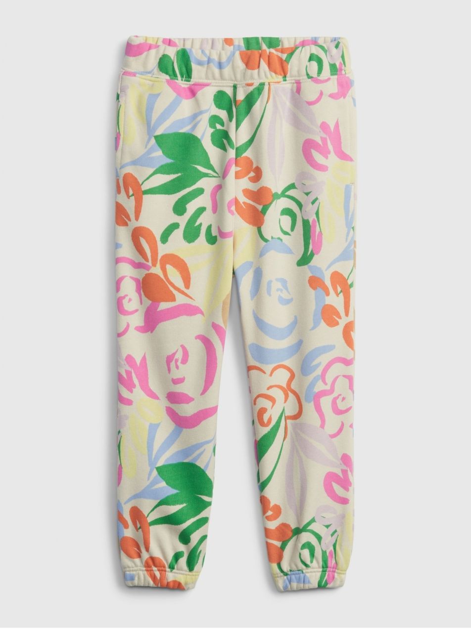Farebné dievčenské tepláky floral GAP