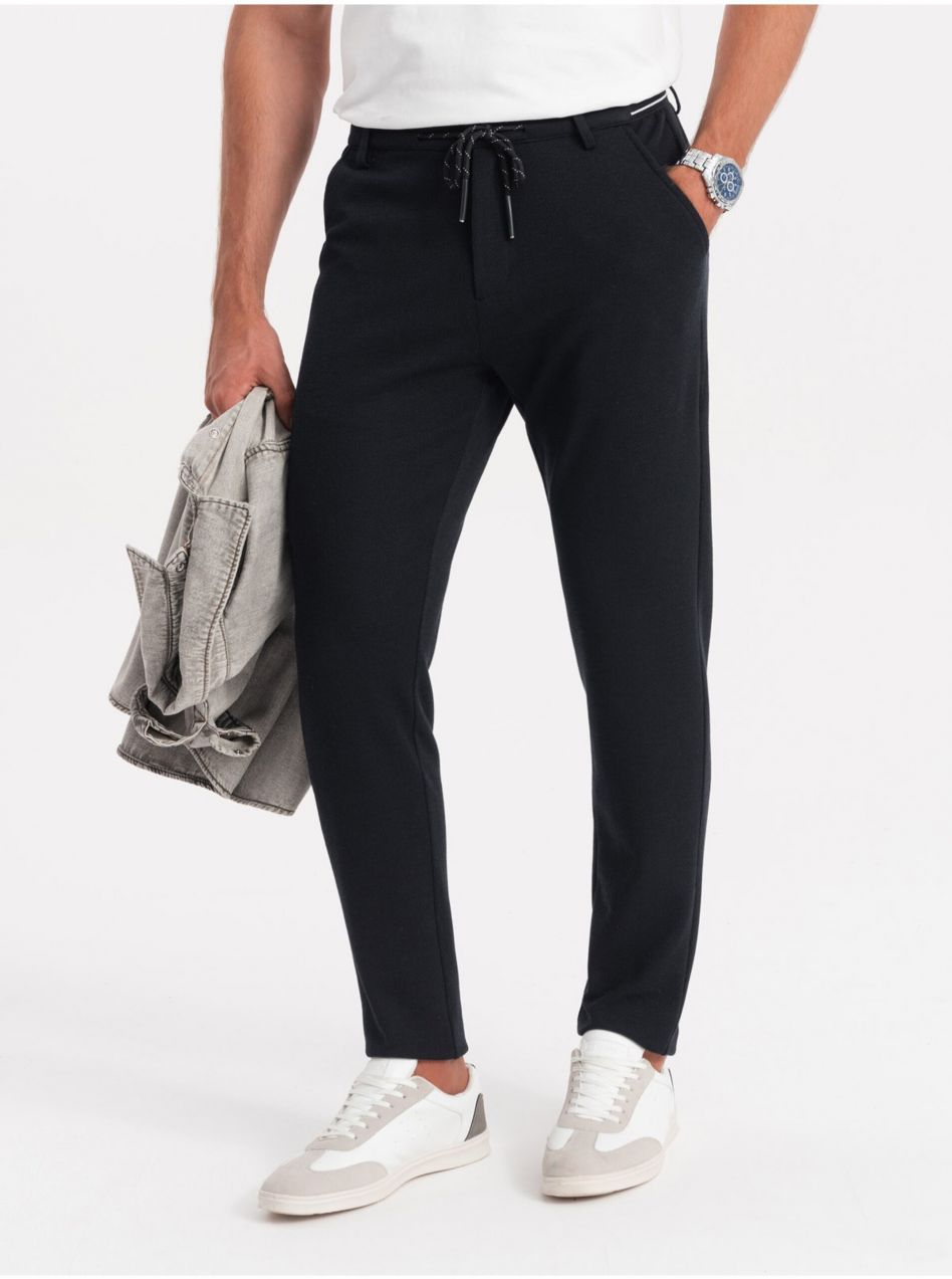Čierne pánske nohavice Ombre Clothing