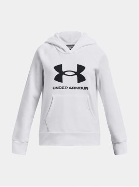 Biela dievčenská mikina s kapucňou Under Armour Rival