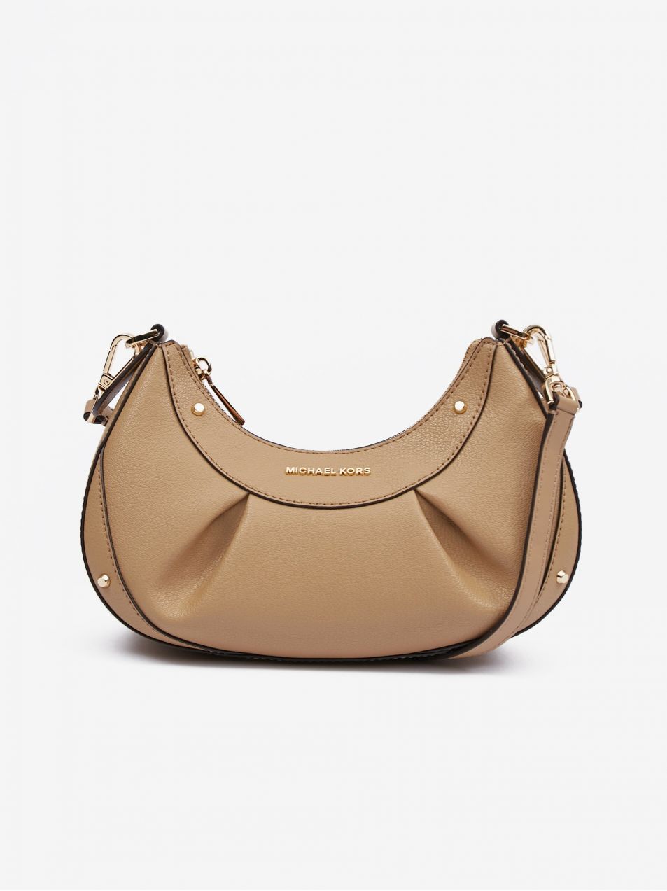 Béžová dámska kožená crossbody kabelka Michael Kors