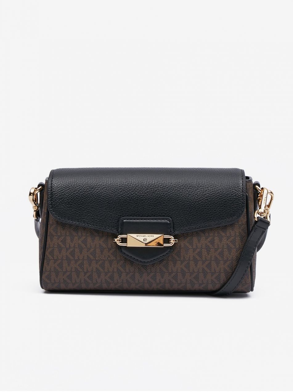 Hnedá dámska vzorovaná crossbody kabelka Michael Kors