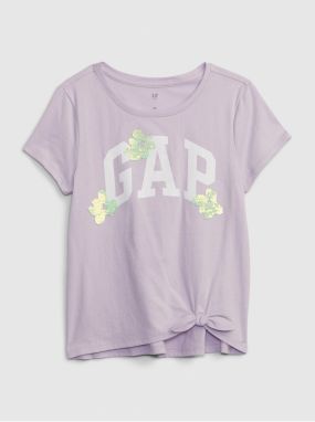 Svetlofialové dievčenské tričko s logom GAP