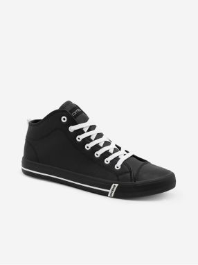 Čierne pánske členkové tenisky Ombre Clothing
