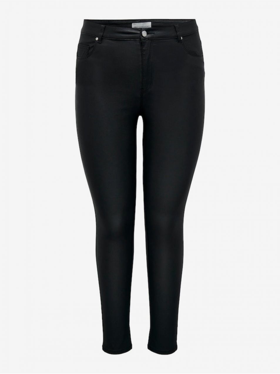 Čierne dámske koženkové skinny fit džínsy ONLY CARMAKOMA Anne