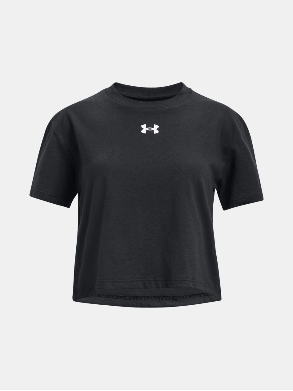 Čierne dievčenské crop top tričko Under Armour Sportstyle