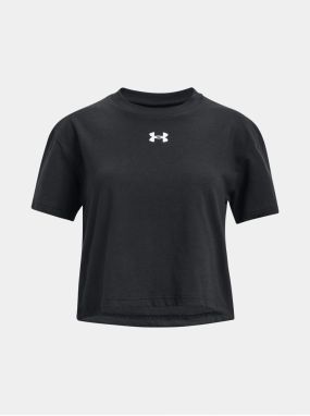 Čierne dievčenské crop top tričko Under Armour Sportstyle