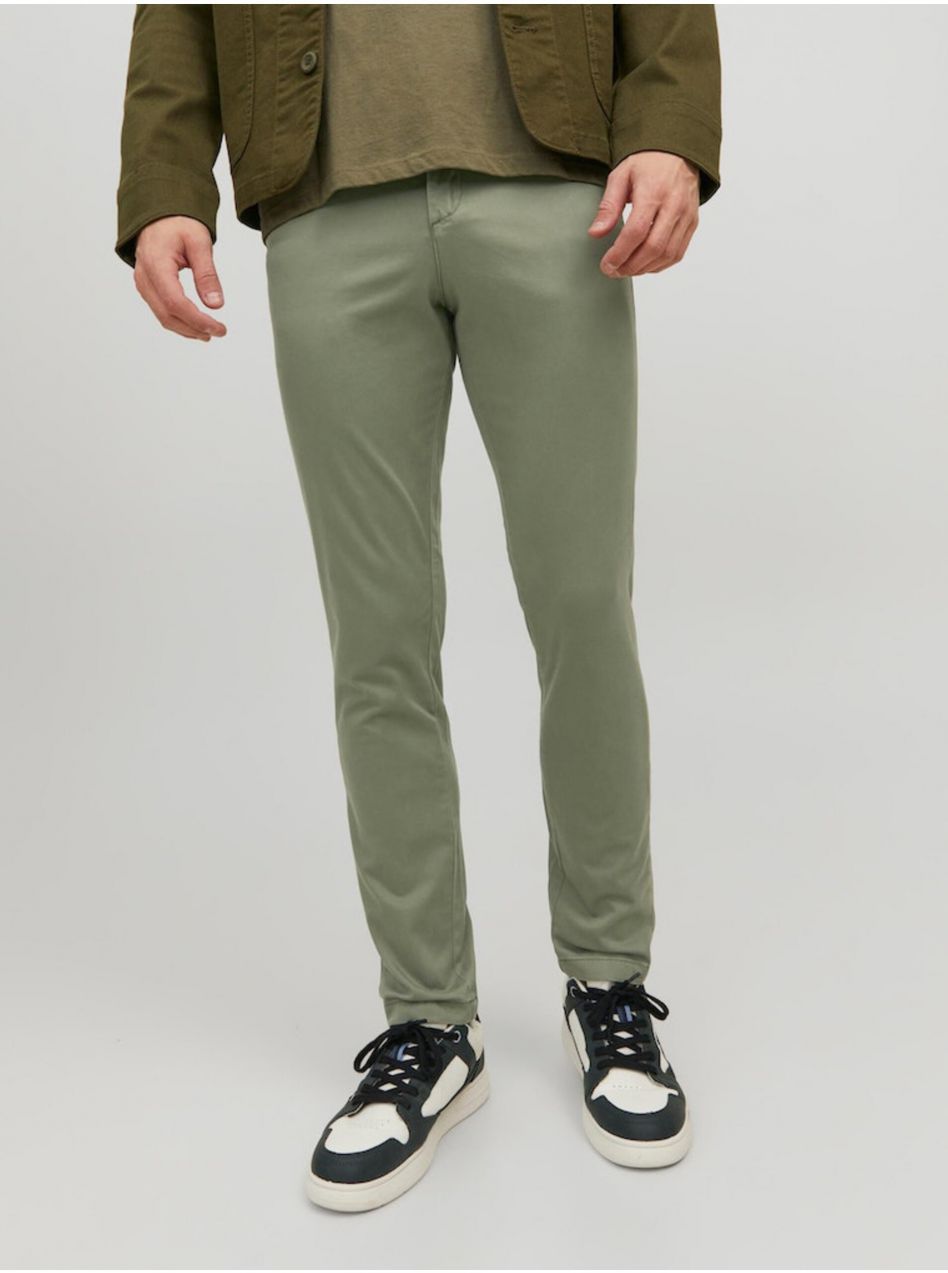 Zelené pánske chino nohavice Jack & Jones Marco