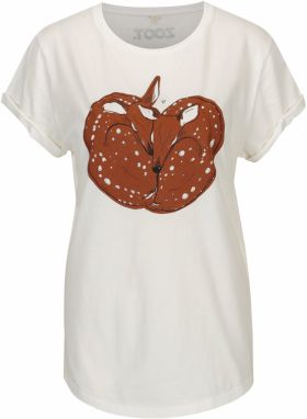 Krémové dámske tričko s potlačou ZOOT Original Deer love