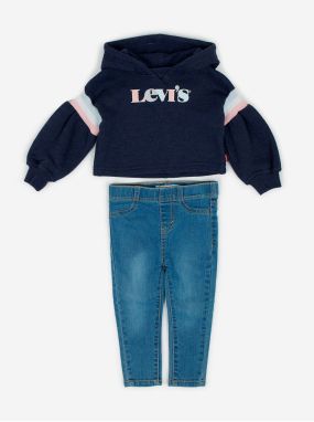 Modrý dievčenský set riflí a mikiny s kapucňou Levi's®