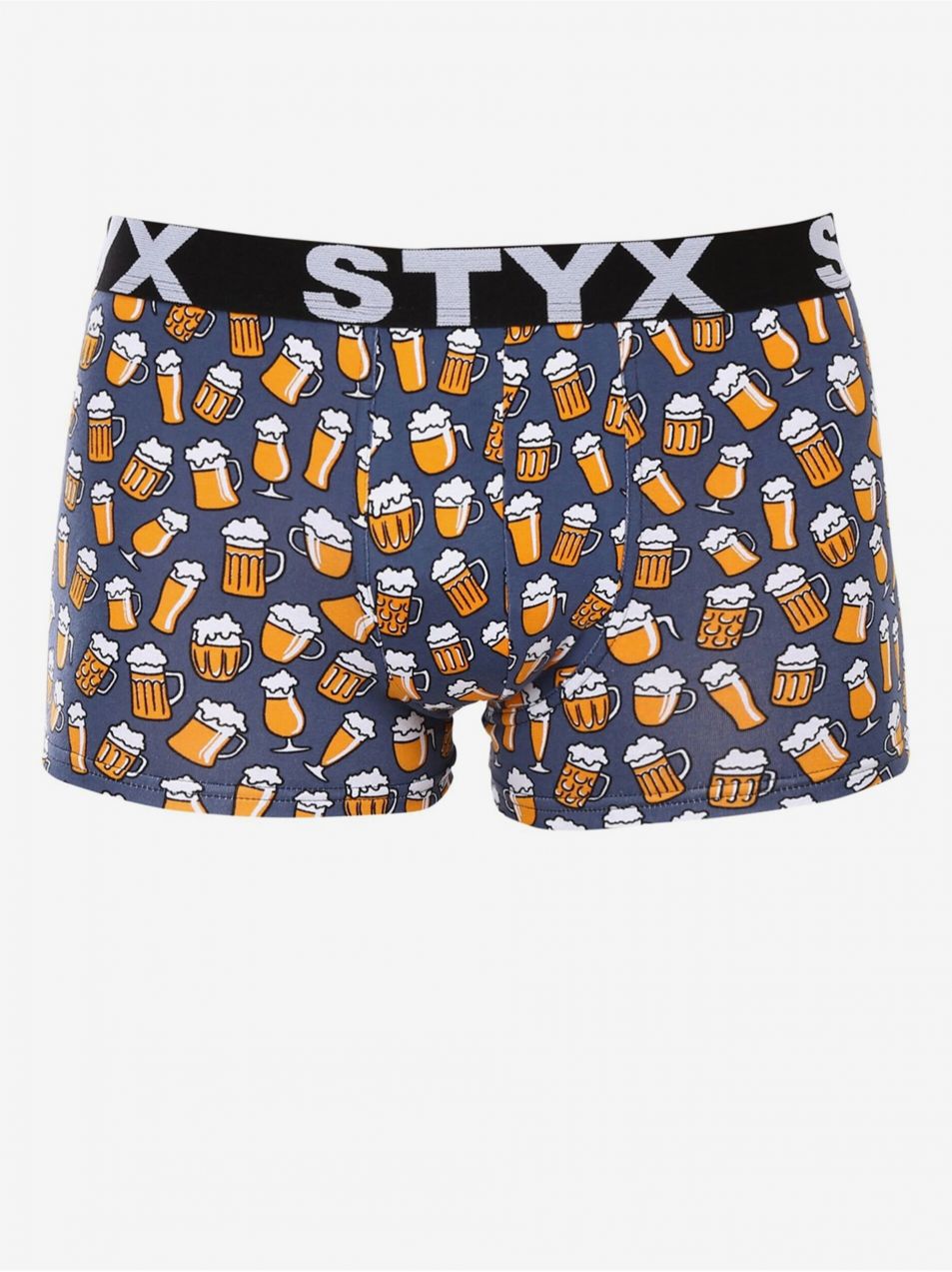 Žlto-sivé pánske vzorované boxerky Styx Pivo