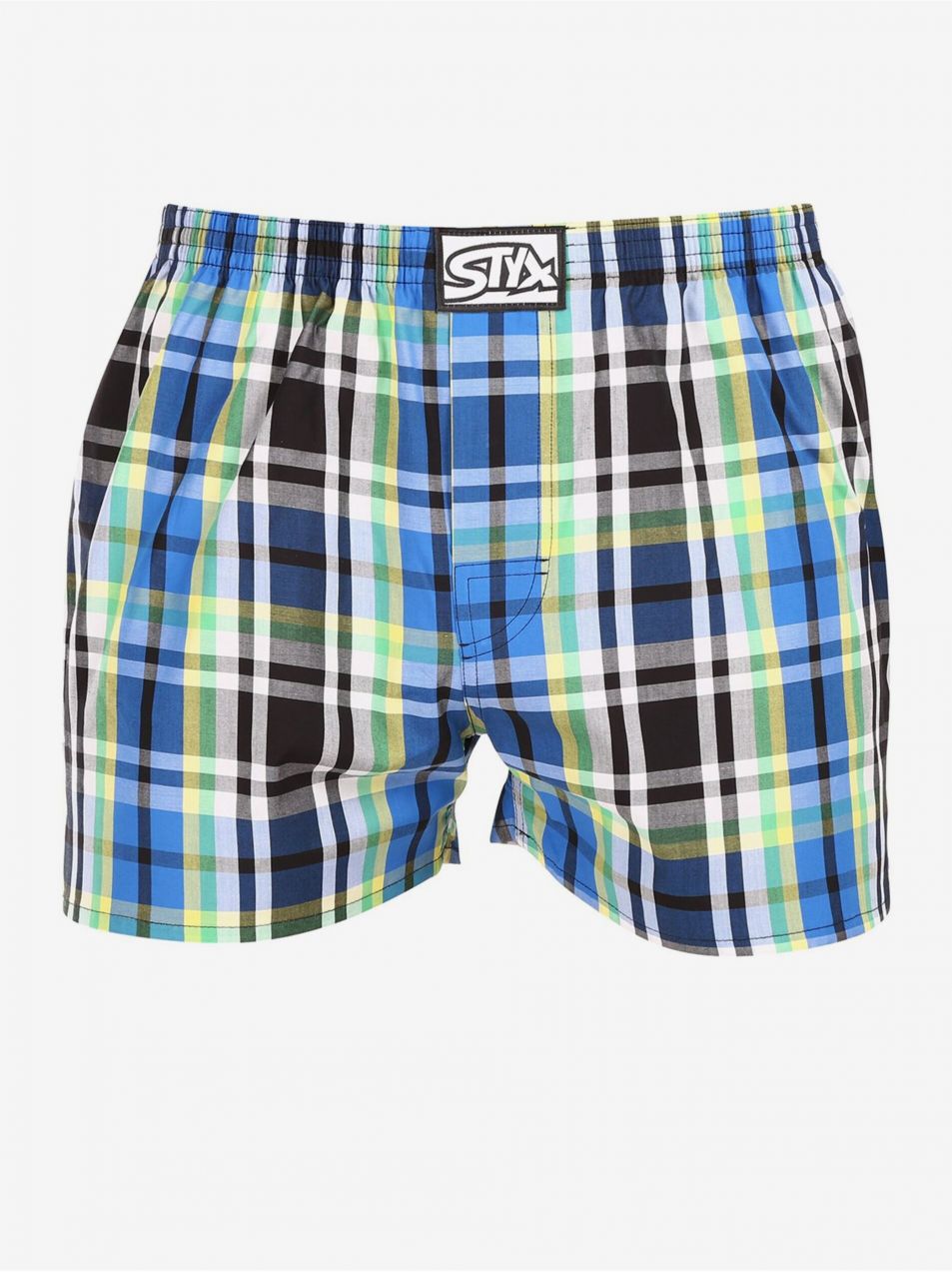 Zeleno-modré pánske kockované trenírky Styx