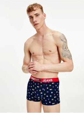 Tmavomodré pánske vzorované boxerky Tommy Hilfiger Underwear