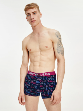 Tmavomodré pánske vzorované boxerky Tommy Hilfiger Underwear