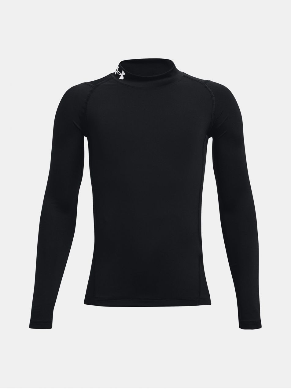 Čierne chlapčenské tričko Under Armour UA HG Armour Mock LS