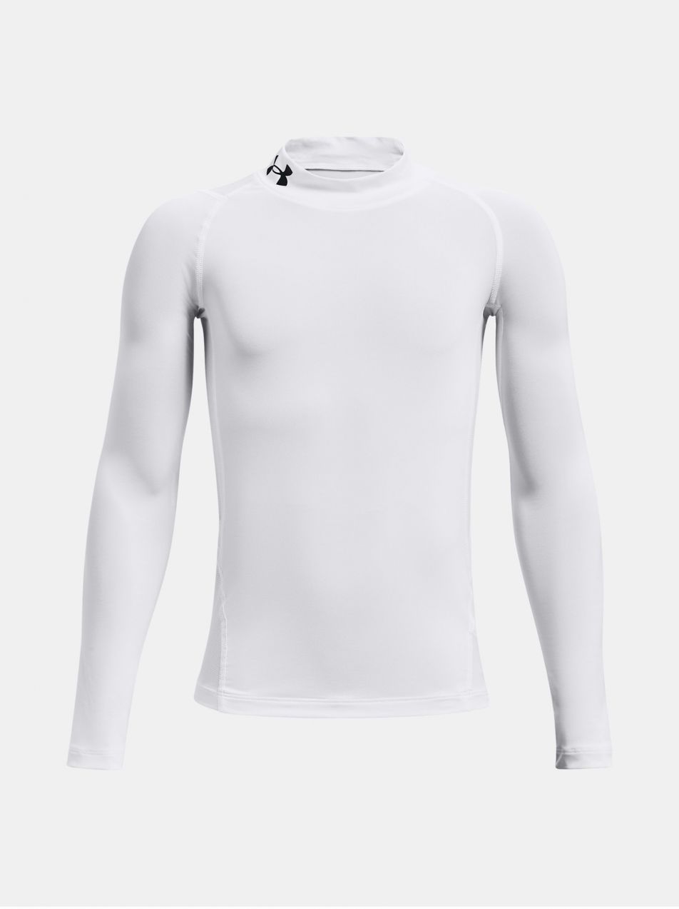 Biele chlapčenské tričko Under Armour UA HG Armour Mock LS