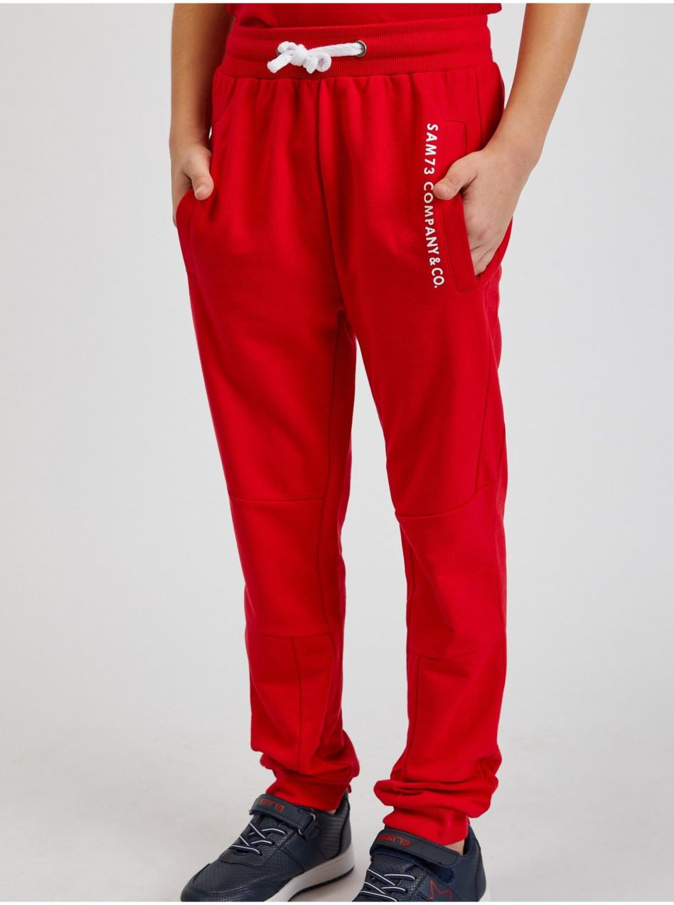 Červené unisex detské tepláky SAM73 Kanz