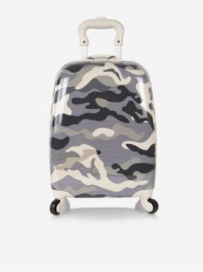 Šedý detský vzorovaný kufor Heys Kids 4w Grey Camo