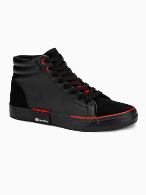 Čierne pánske sneakers topánky Ombre Clothing T376