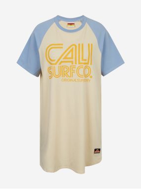 Modro-ružové dámske šaty s potlačou Superdry Cali Surf Raglan Tshirt Dress