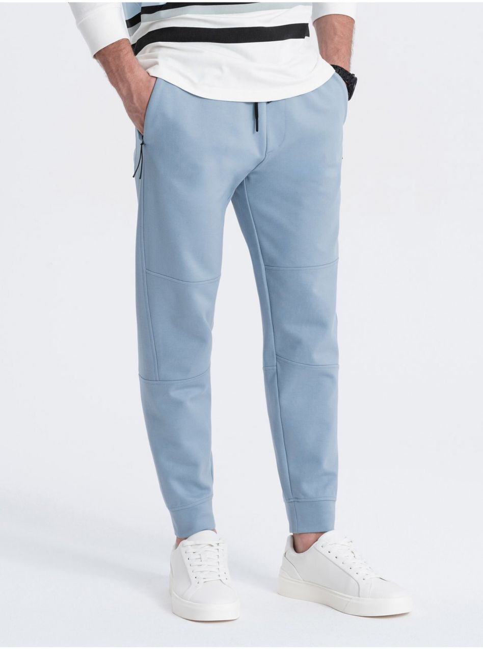 Svetlomodré pánske basic tepláky Ombre Clothing