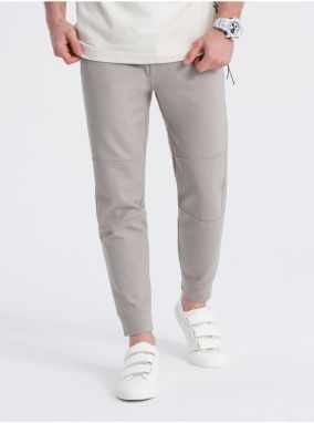 Béžové pánske basic tepláky Ombre Clothing